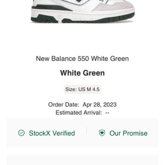 New Balance 550 White and Green - Picture 3 of 8